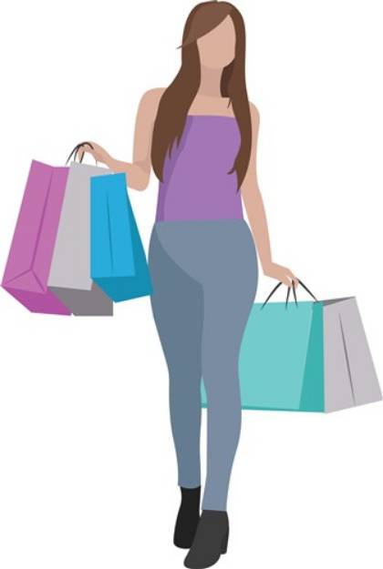 Picture of Shopping Lady SVG File
