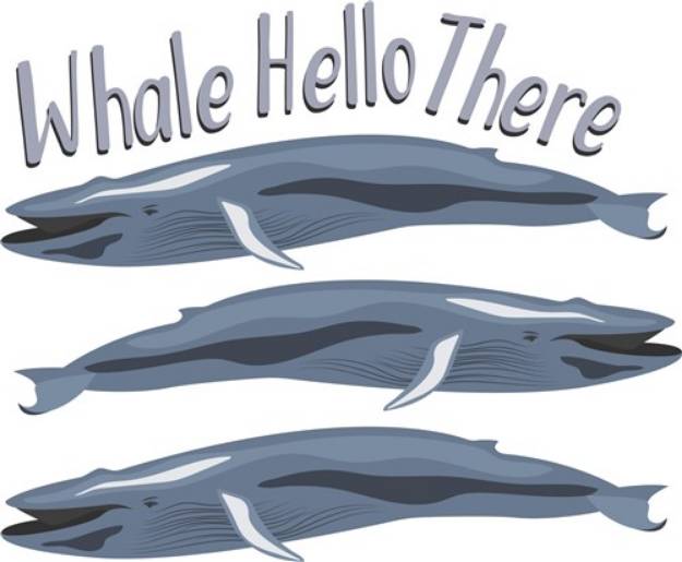 Picture of Whale Hello SVG File