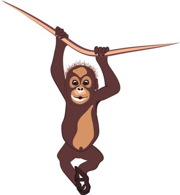 Picture of Monkey On Vine SVG File