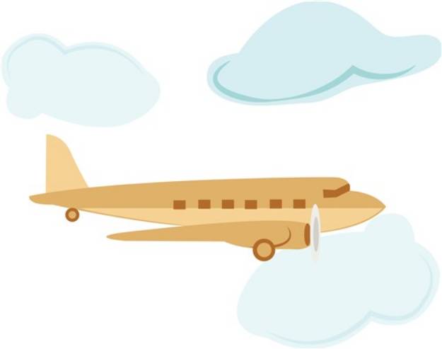 Picture of Airplane In Clouds SVG File