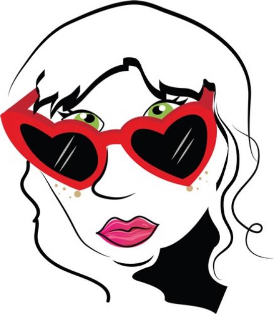 Picture of Heart Glasses Lady SVG File