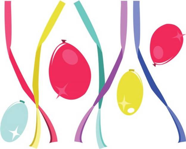 Picture of Streamers & Balloons SVG File