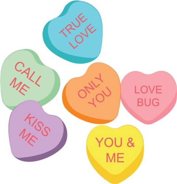 Picture of Candy Hearts SVG File