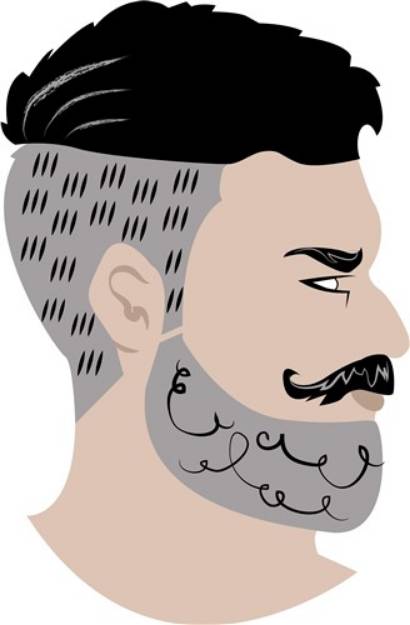 Picture of Bearded Man SVG File