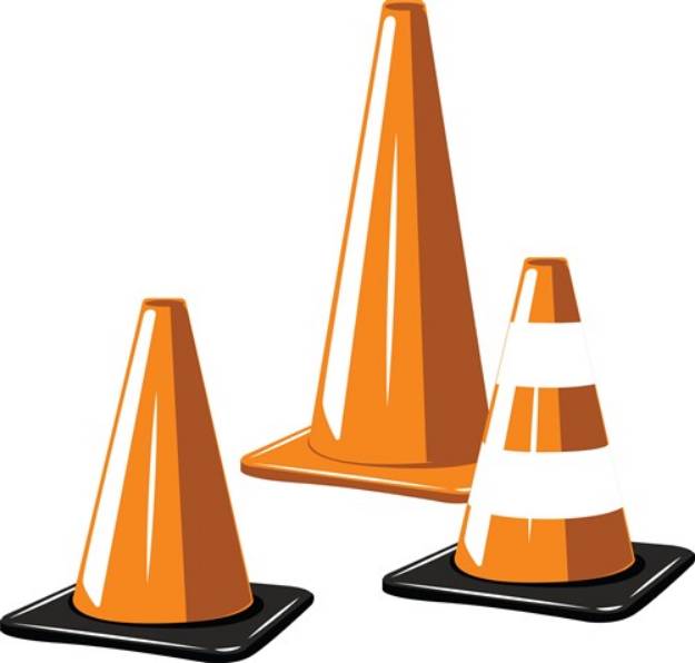 Picture of Orange Cones SVG File
