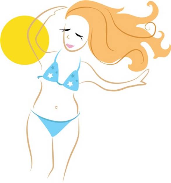 Picture of Sun Bather SVG File