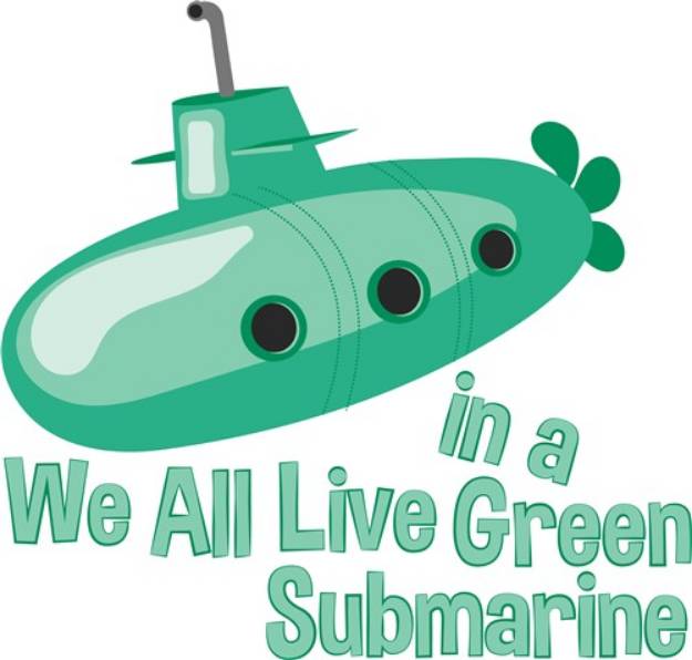 Picture of Green Submarine SVG File