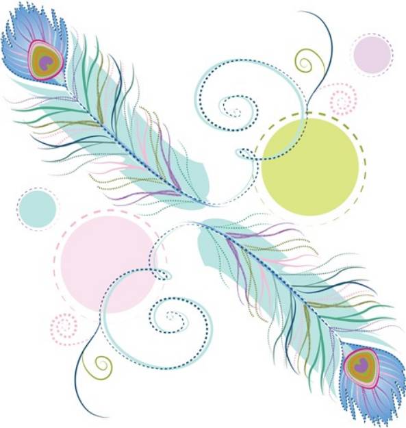 Picture of Rippled Peacock Feathers SVG File