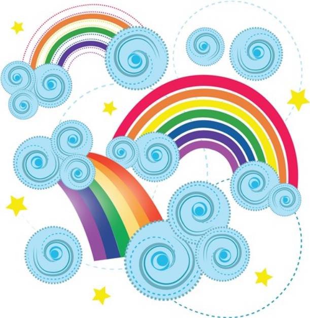 Picture of Rippled Rainbows SVG File