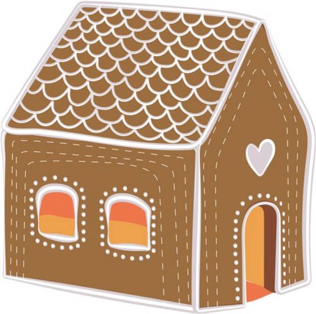 Picture of Rippled Gingerbread House SVG File