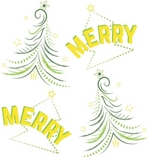 Picture of Abstract Holiday Trees SVG File