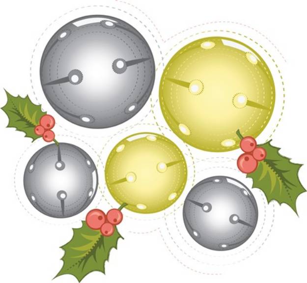 Picture of Rippled Holiday Bells SVG File