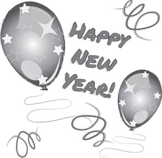Picture of Rippled New Years Celebration SVG File