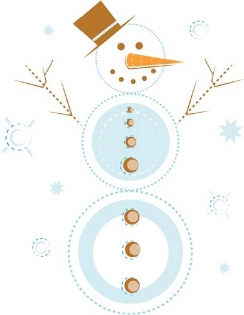Picture of Rippled Snowman SVG File