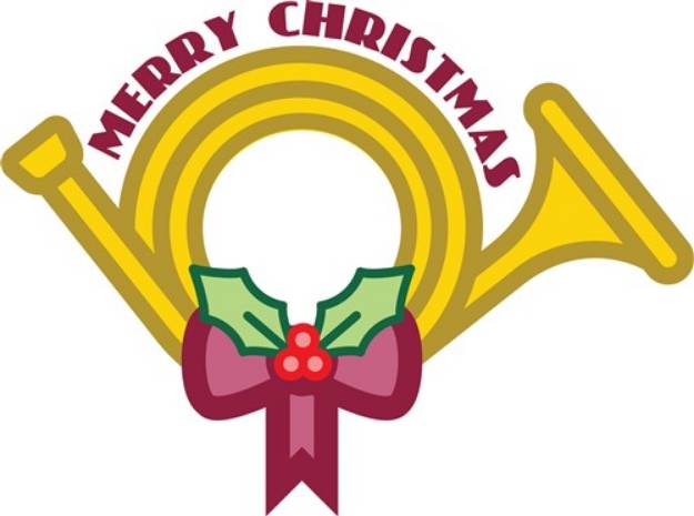 Picture of Christmas French Horn SVG File