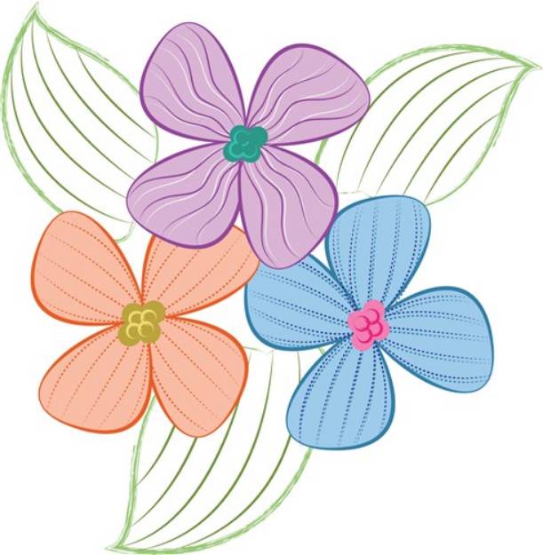 Picture of Ripple Flowers SVG File