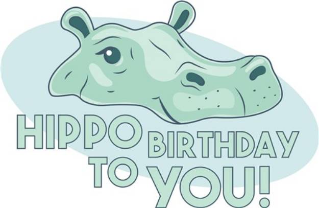 Picture of Hippo Birthday SVG File