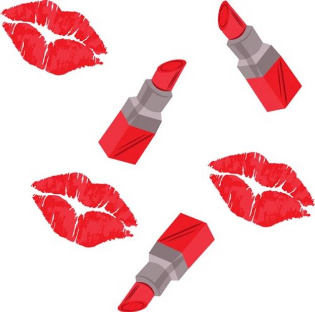 Picture of Lipstick Kiss SVG File