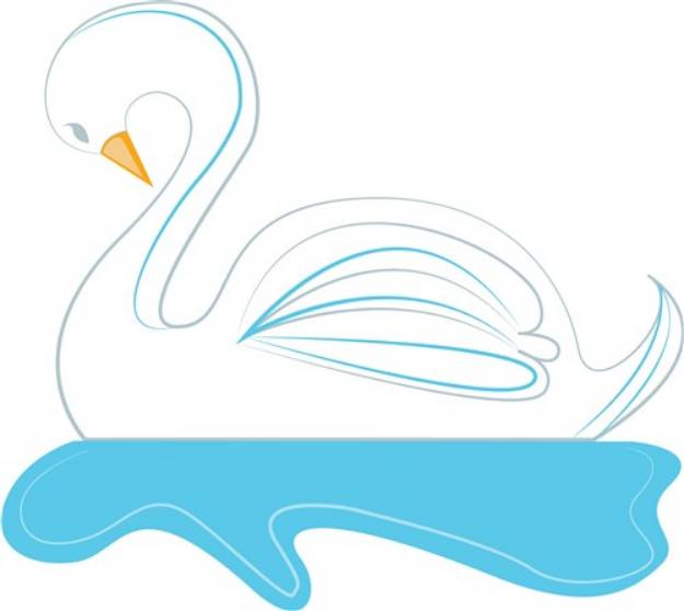 Picture of Swimming Swan SVG File