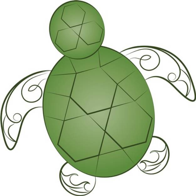 Picture of Swirly Turtle SVG File