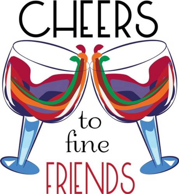 Picture of Cheers To Fine Friends SVG File