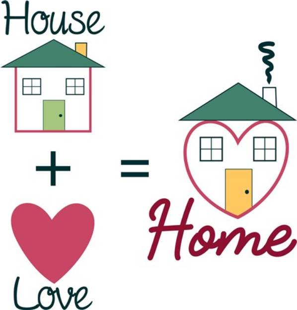 Picture of House + Love = Home SVG File