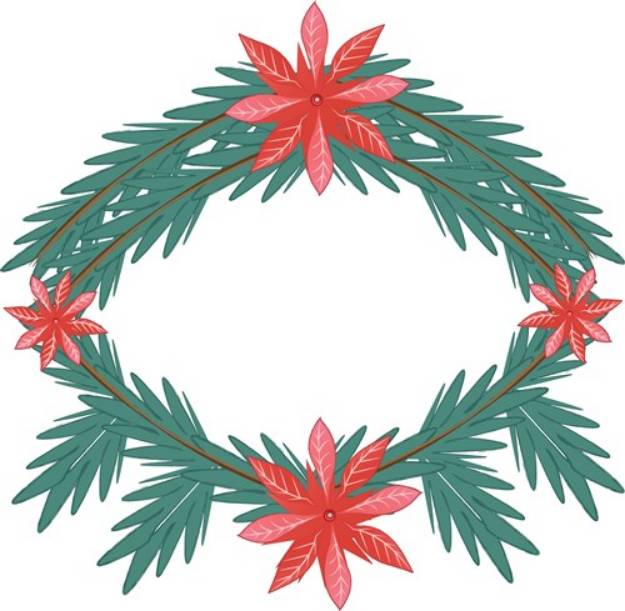 Picture of Holiday Poinsettia Wreath SVG File