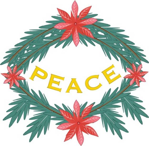 Picture of Holiday Peace Wreath SVG File