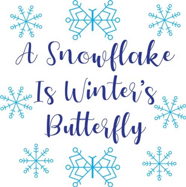 Picture of Snowflake Is Winters Butterfly SVG File