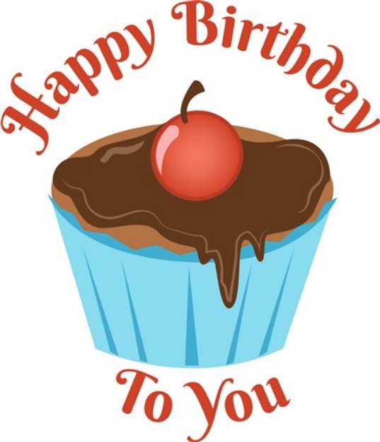 Picture of Happy Birthday Cupcake SVG File