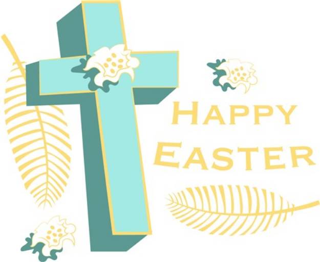Picture of Happy Easter Cross SVG File