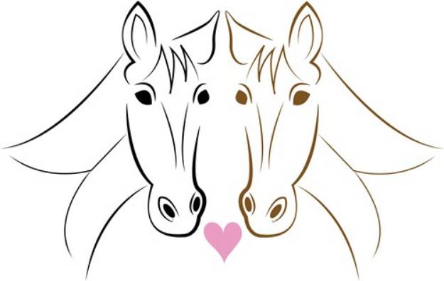Picture of Outlined Horses SVG File