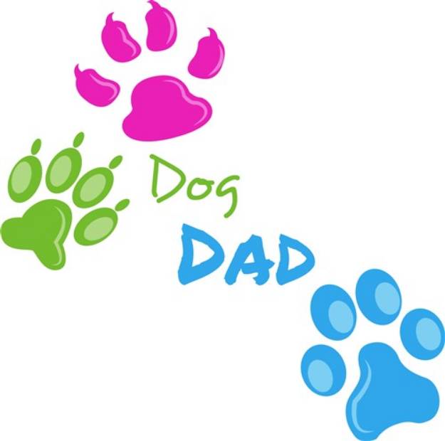 Picture of Dog Dad Paw Prints SVG File