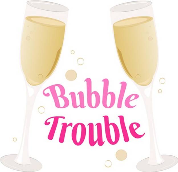 Picture of Champagne Bubble Trouble SVG File