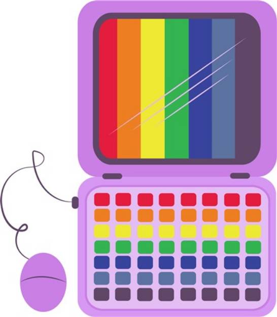Picture of Rainbow Laptop SVG File