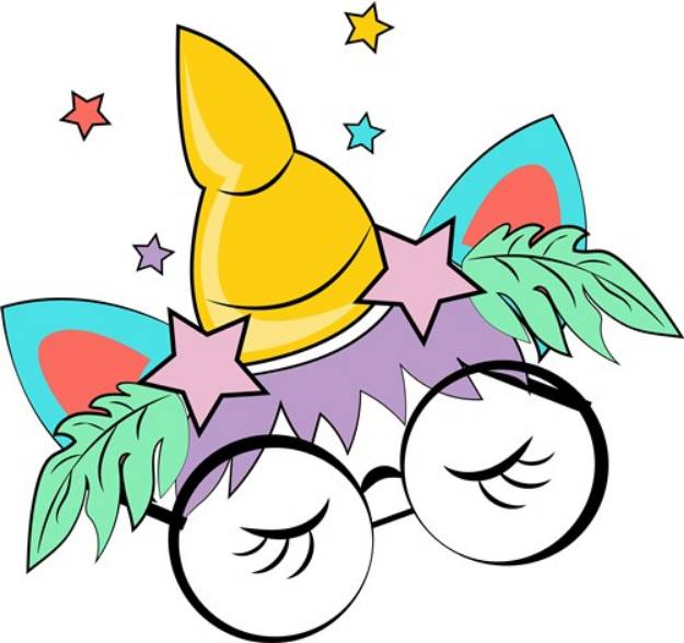 Picture of Unicorn With Glasses SVG File