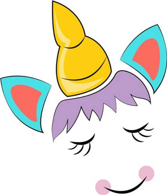 Picture of Happy Unicorn Face SVG File
