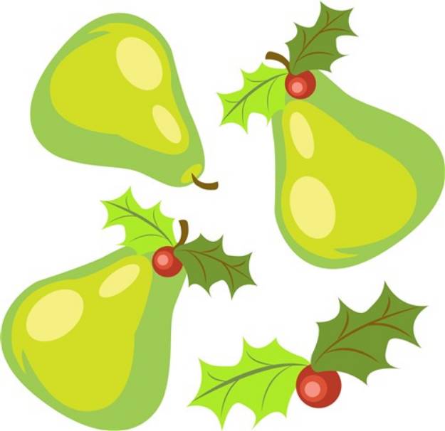 Picture of Holly  & Pears SVG File