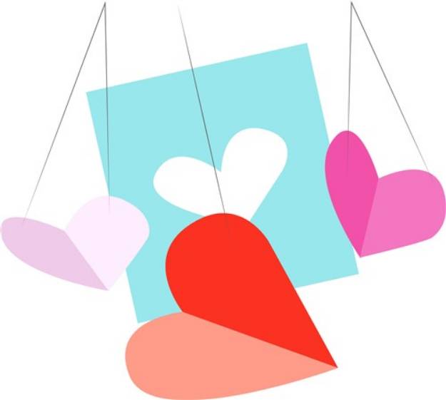 Picture of Valentines Day Paper Hearts SVG File