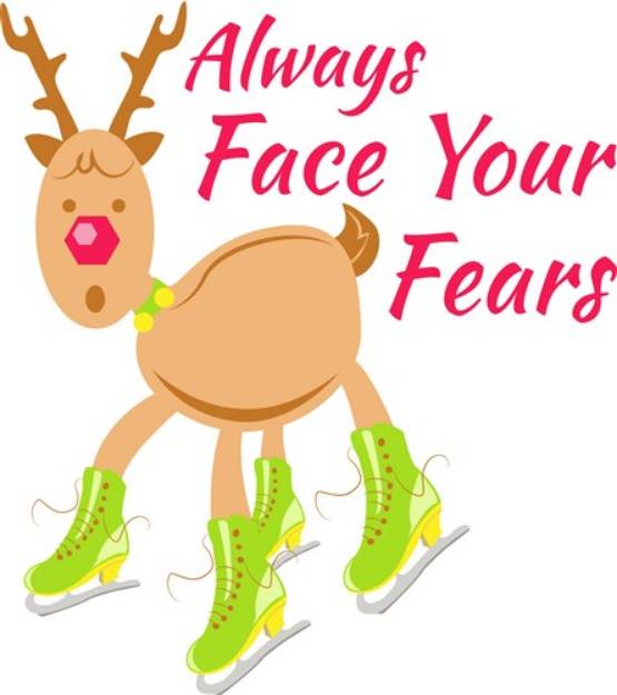 Picture of Christmas Skating Reindeer SVG File