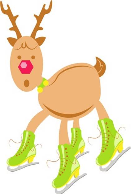 Picture of Skating Reindeer SVG File