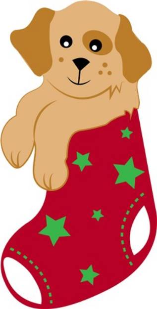 Picture of Christmas Stocking Puppy SVG File
