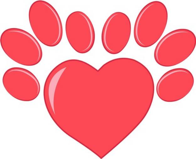 Picture of Heart Paw SVG File