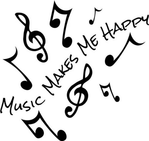Picture of Music Makes Me Happy SVG File