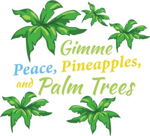 Picture of Peace, Pineapples & Palm Trees SVG File