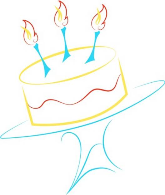 Picture of Birthday Cake Outline SVG File