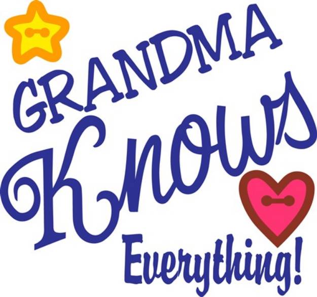 Picture of Grandma Knows Everything SVG File