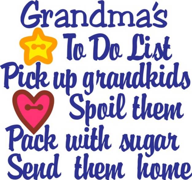 Picture of Grandmas To Do List SVG File