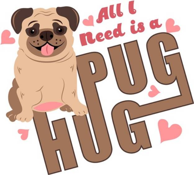 Picture of Pug Hug SVG File