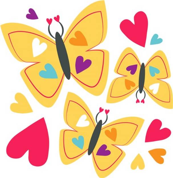 Picture of Heart Butterflies SVG File